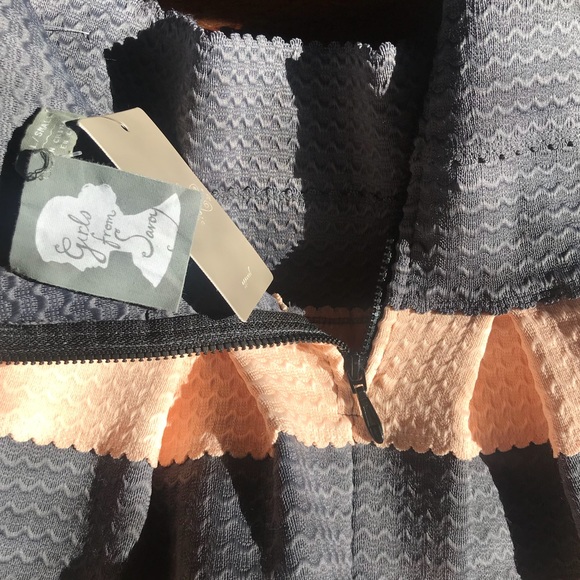 NWOT Anthropologie Scalloped Striped Ponte Skirt - Picture 4 of 8